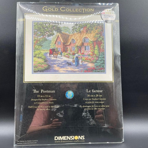 Vintage Dimensions "The Postman" 15″×11″ Gold Collection Cross‑Stitch Kit Sealed - Picture 1 of 5